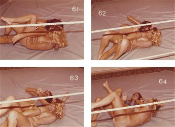 (FEMALE WRESTLING) Three complete sets (with more than 200 photographs) of womens wrestling from the visionary company California Amaz